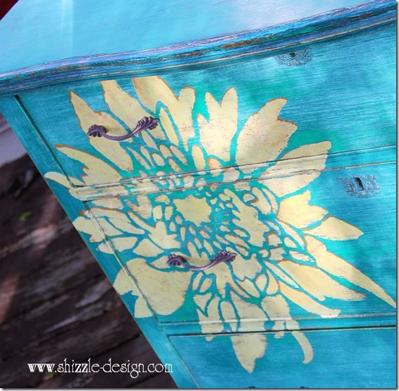 Painted furniture top hand painted dresser by Shizzle Design using American Paint Company Chalk and Clay paints Surfboard, Beach Glass ideas