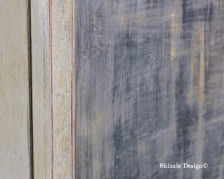 French Country Armoire Shizzle Design, ideas, gray, furniture, chalk, clay, American Paint Company, Michigan funky finish layered close up front door 1